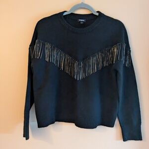 Western Rhinestone Fringe Sweater